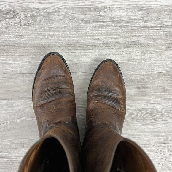 Ariat Heritage Mens Brown Leather Roper Round Toe Cowboy Boots Size 🧧SOLD🧧 - Picture 6 of 11